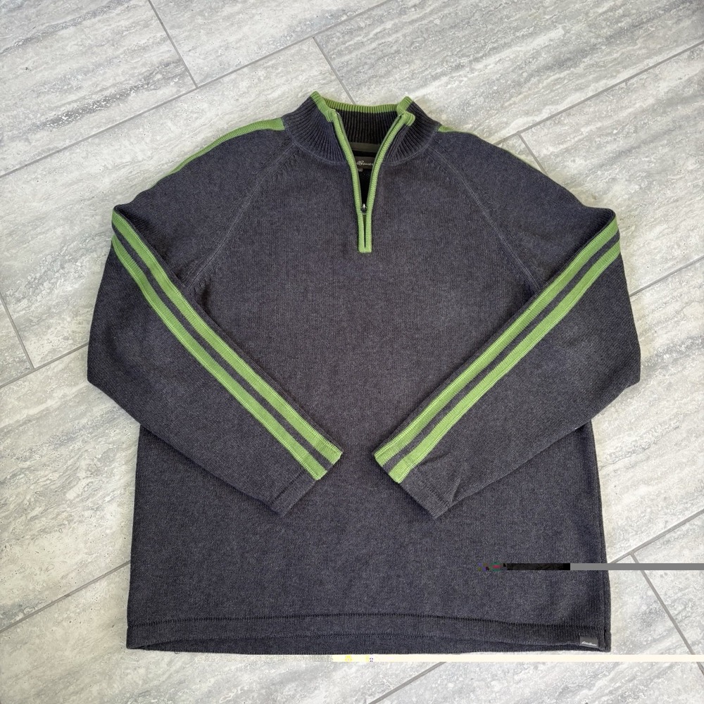Eddie Bauer 1/4 Zip Pullover Sweater‎ Mens XL  Gray Cotto Knit Y2K